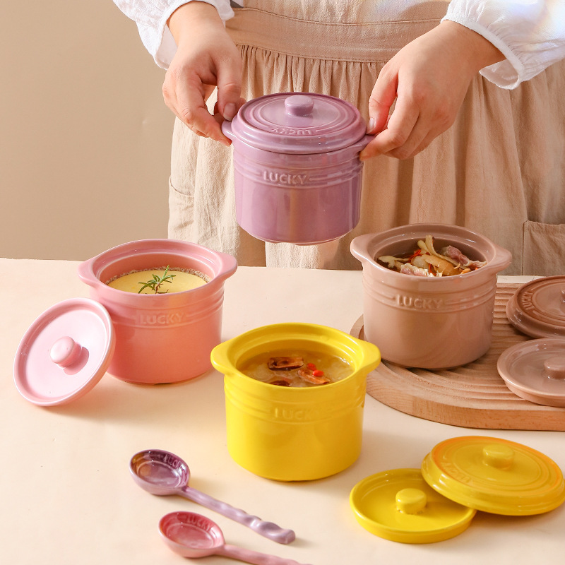 Kitchen Gadgets For Arthritic Hands - Bol en céramique à Double couvercle,