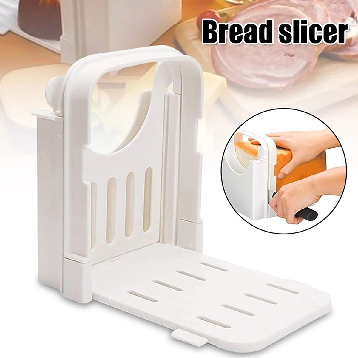 Kitchen Gadgets Guide - Outil de trancheuse à pain pliable,
