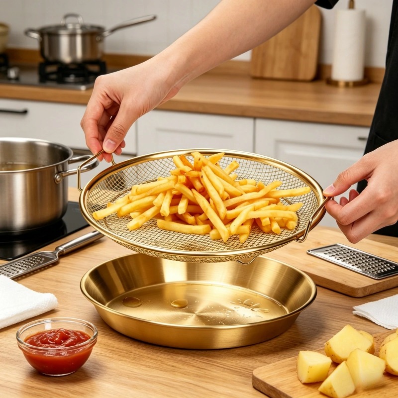 Grille de friteuse robuste dor - Kitchen Gadgets Gold avis et prix